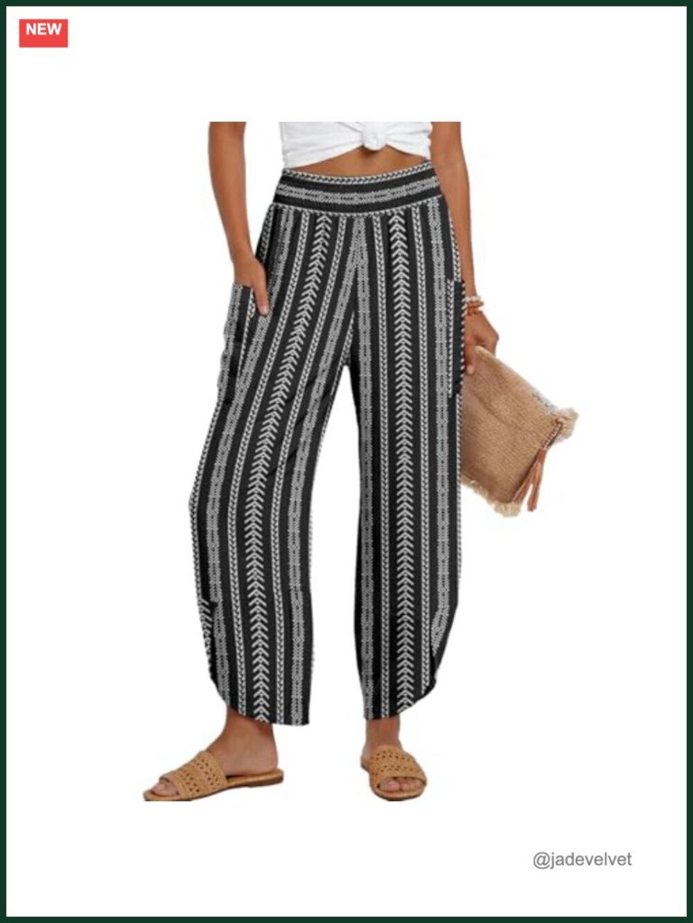 Wide Leg Pants Women Palazzo High Waisted Smocked Trousers with Pockets